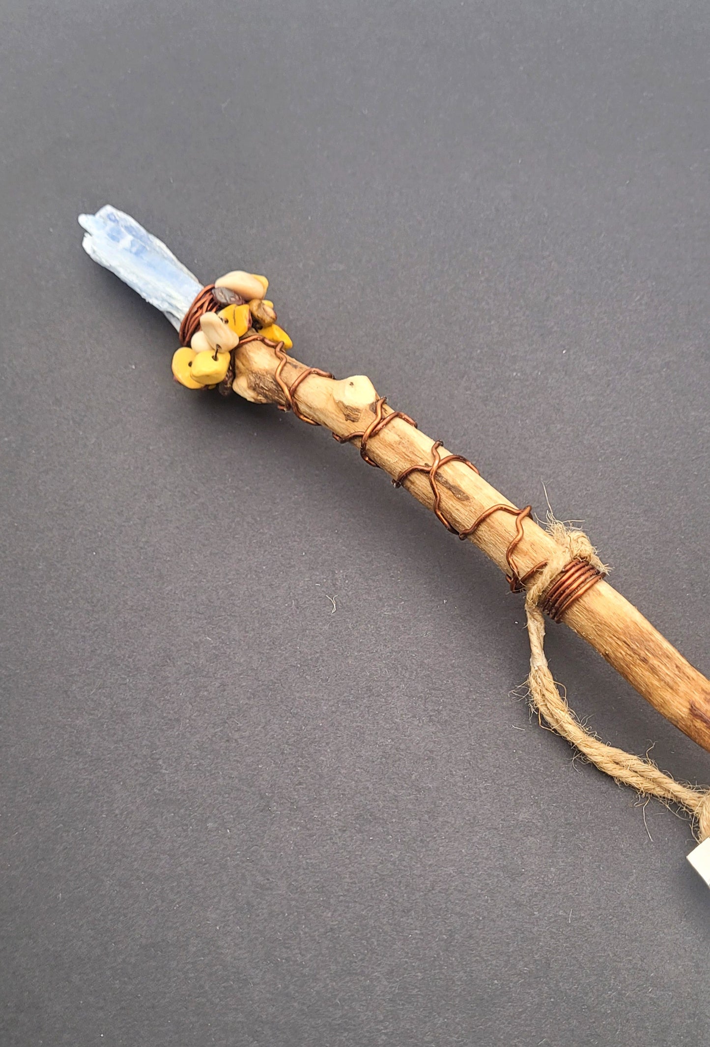 Handmade Kyanite and Mookaite Wand.