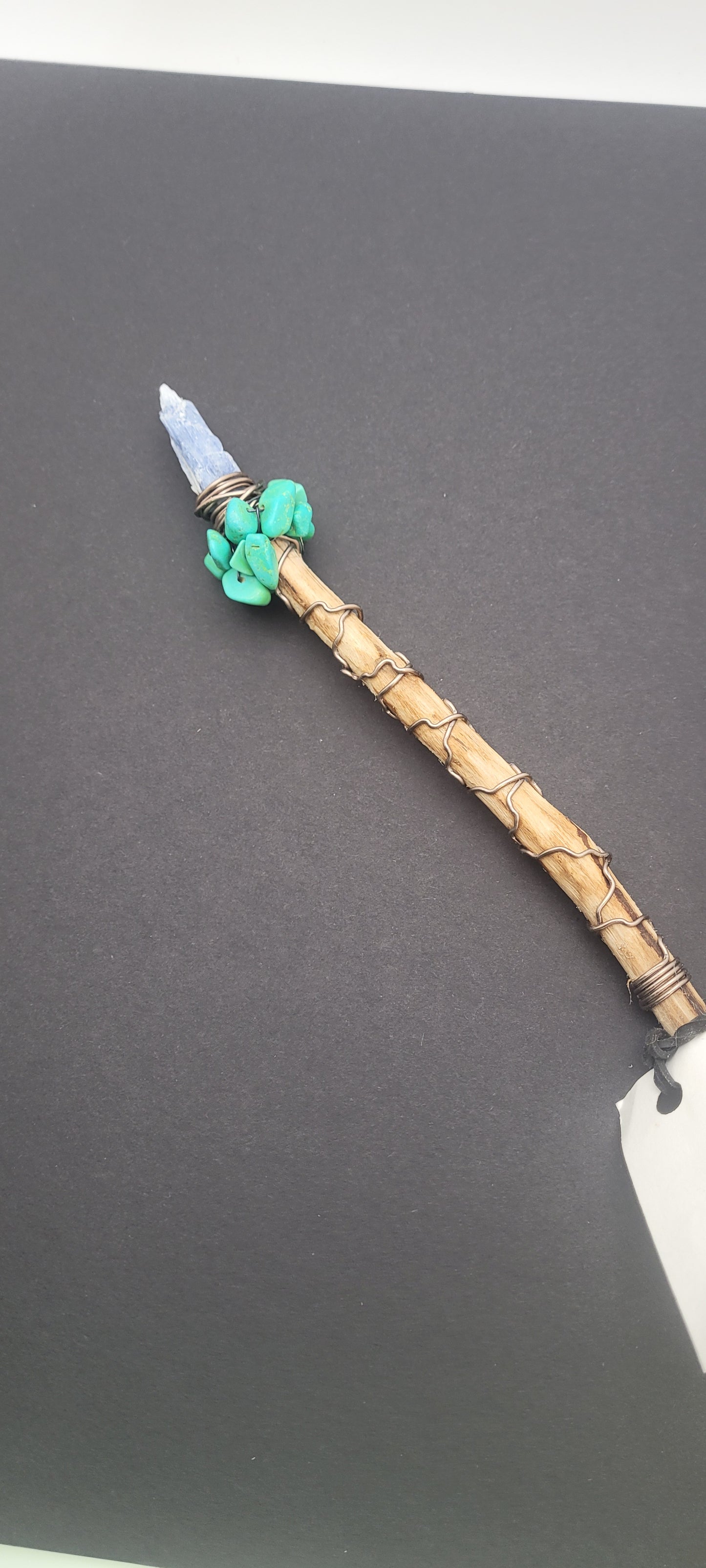 Handmade Kyanite and Turquoise Wand.