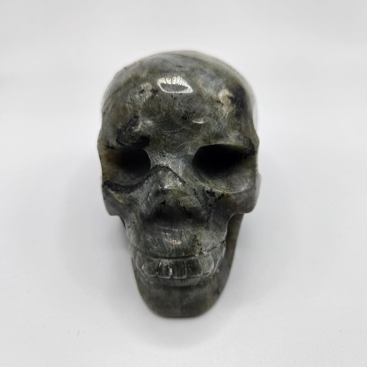 Labradorite Gemstone Skull 5 inch.