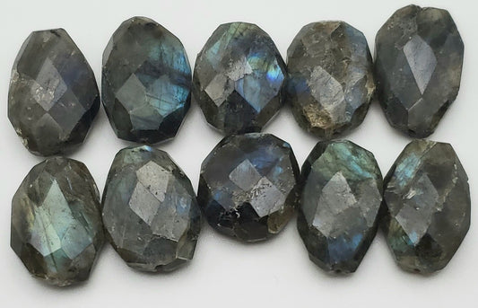 Labradorite Oval Faceted Single Bead.