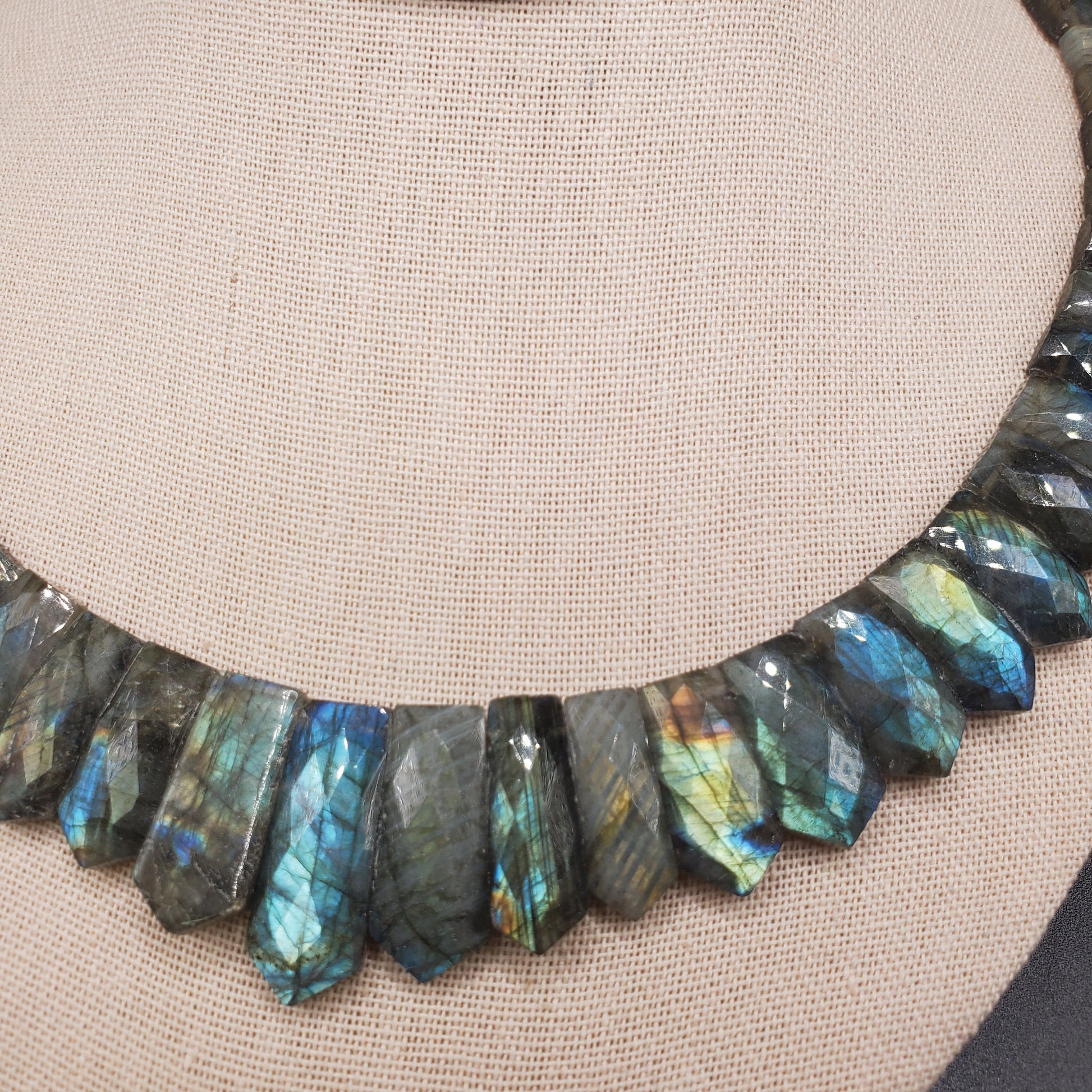 Labradorite Pointed Gemstone Necklace.