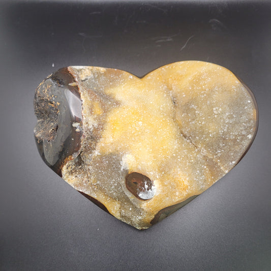 Large Gold Druzy Agate Heart.