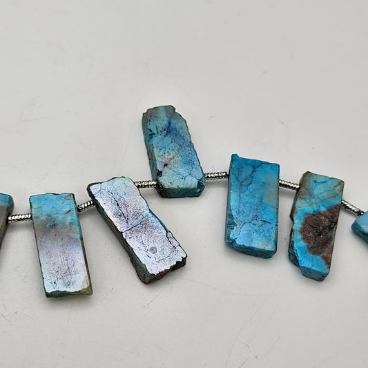 Large Turquoise Slice Single Bead.