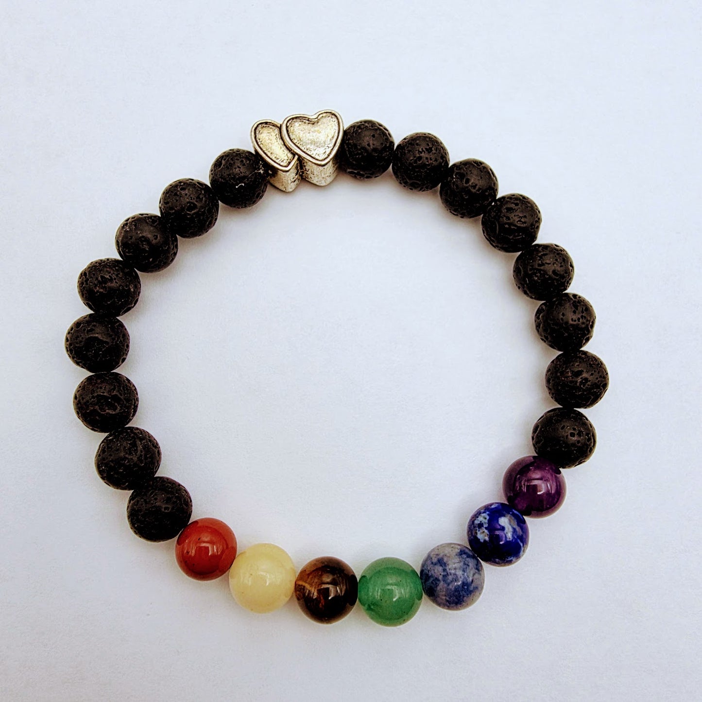 Lava Stone Chakra Stretch Bracelet Kit.