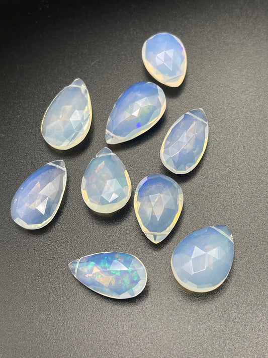 Large Opal Faceted Top Drill Ethiopian Single Bead.