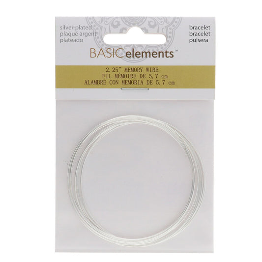 MEMORY WIRE SLVR PLT 2.25 3 BRACELET WIRE 12 LOOPS.