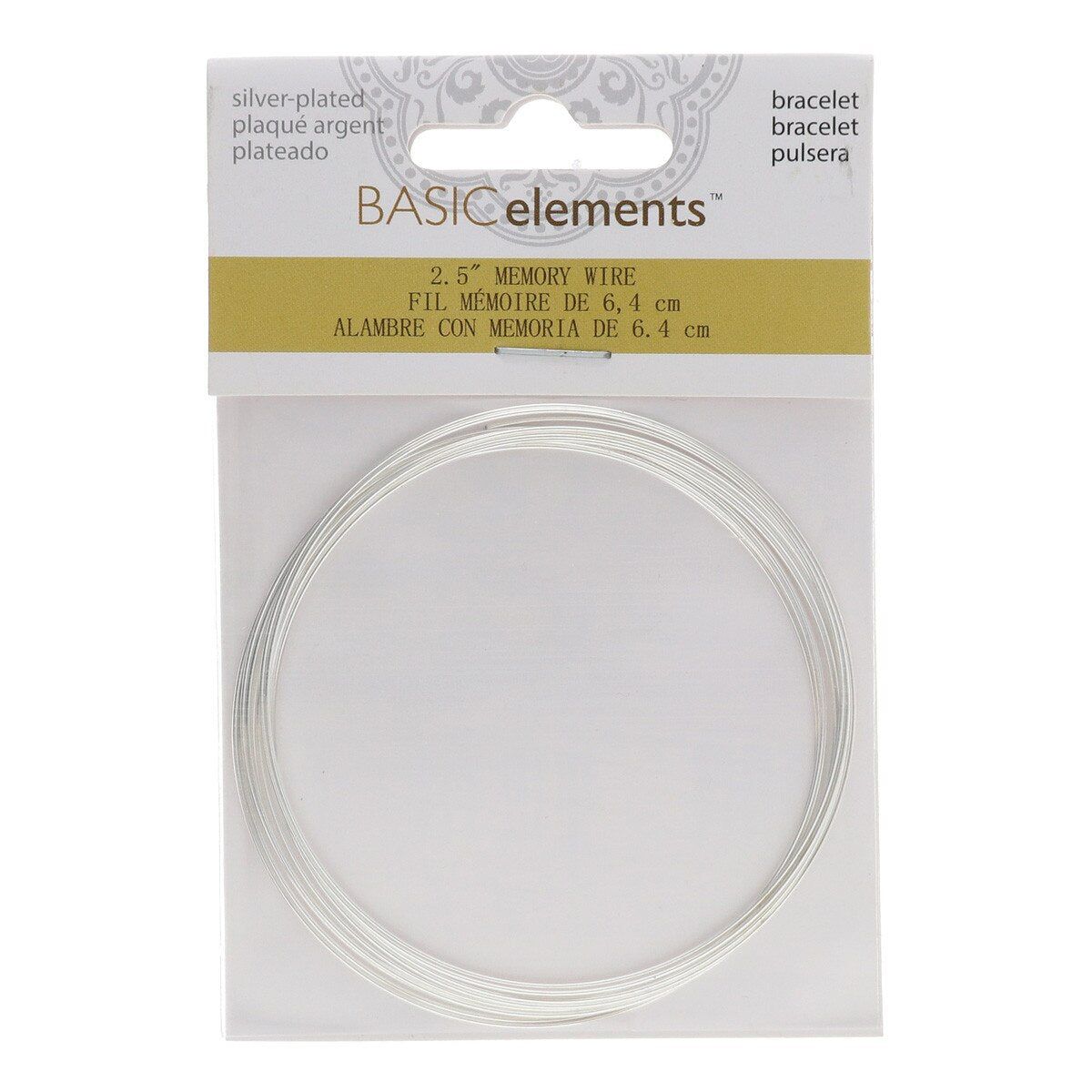 MEMORY WIRE 2 1/2 12TURN SILVER PLATE -BRACELET.