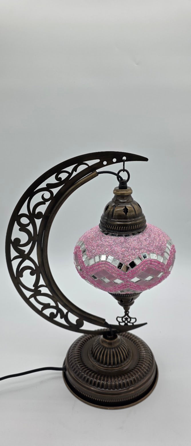 Medium Pink Diamond Moon Lamp.