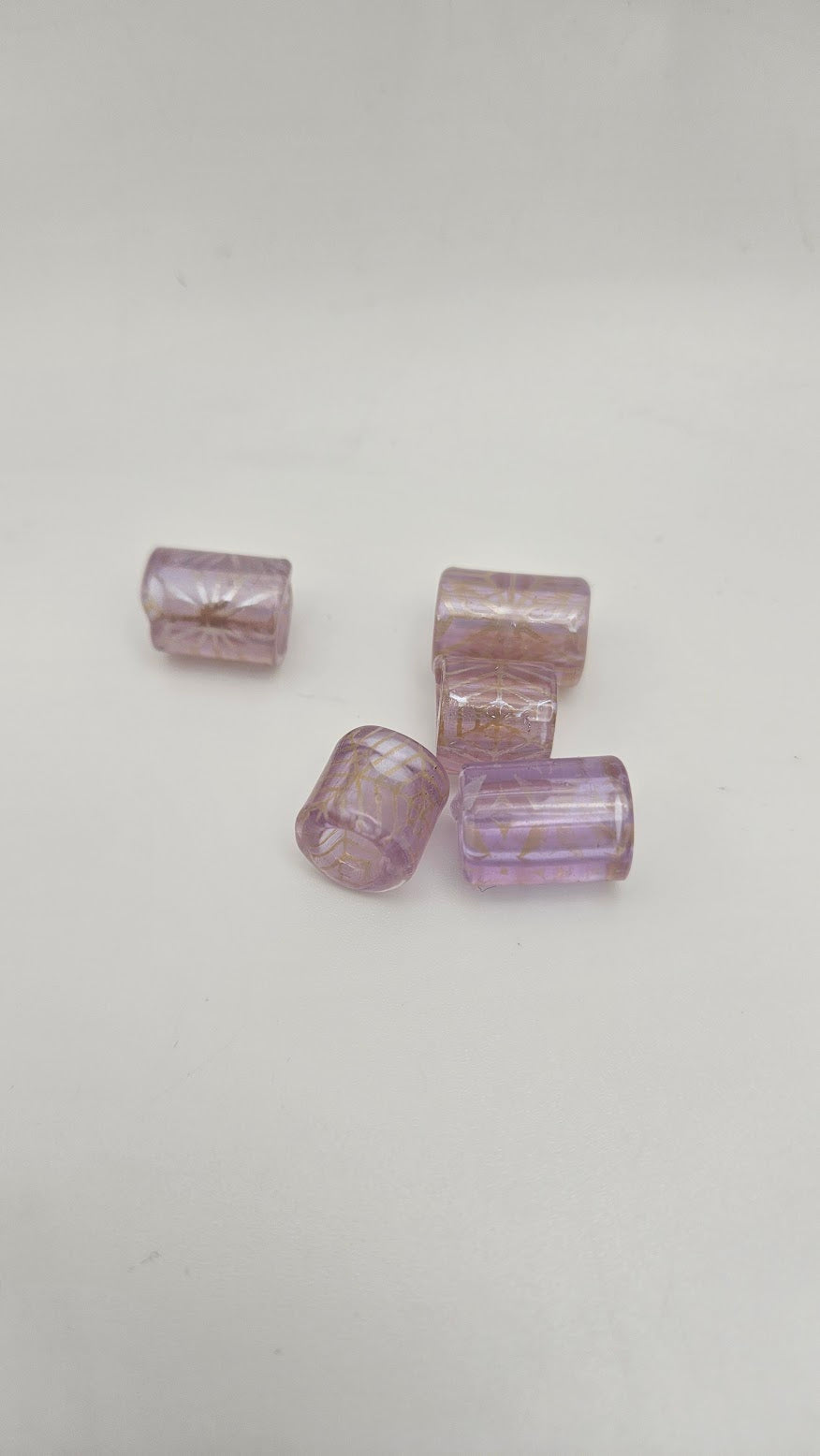 Medium Purple Snowflake Glass Bead.