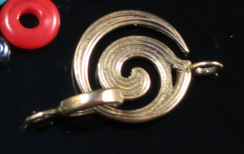 Medium White Bronze Fire Spiral Clasp Unisex Necklace Bracelet Connector.