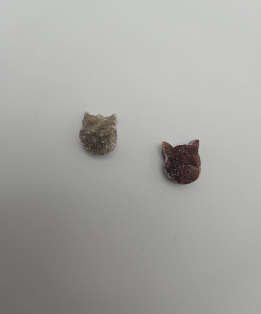 Mini Druzy Cat Head.
