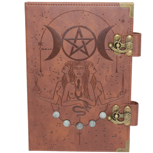 Moon Cycle Journal With Moonstone.
