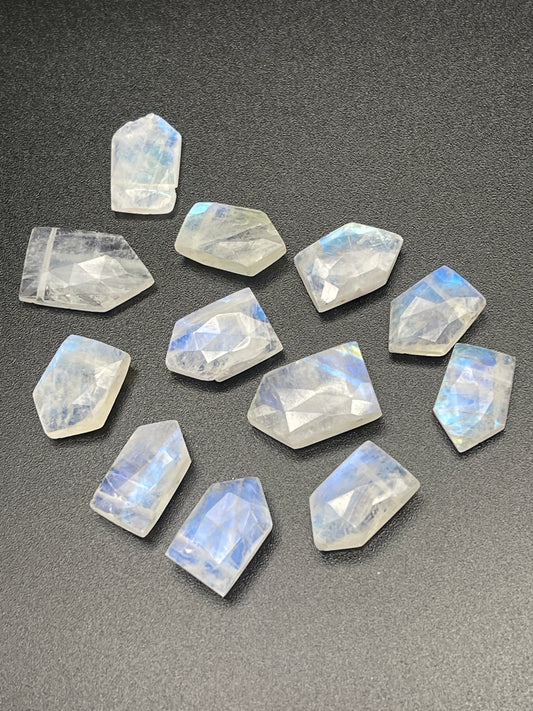 Moonstone Point Faceted Drop Single Bead.