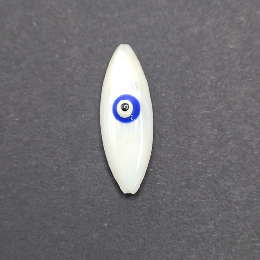 Mother of Pearl Evil Eye Dark Blue Single Bead.