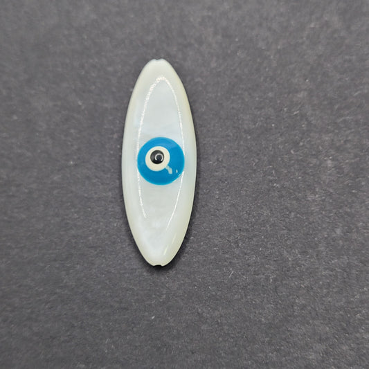 Mother of Pearl Evil Eye Light Blue Single Bead.