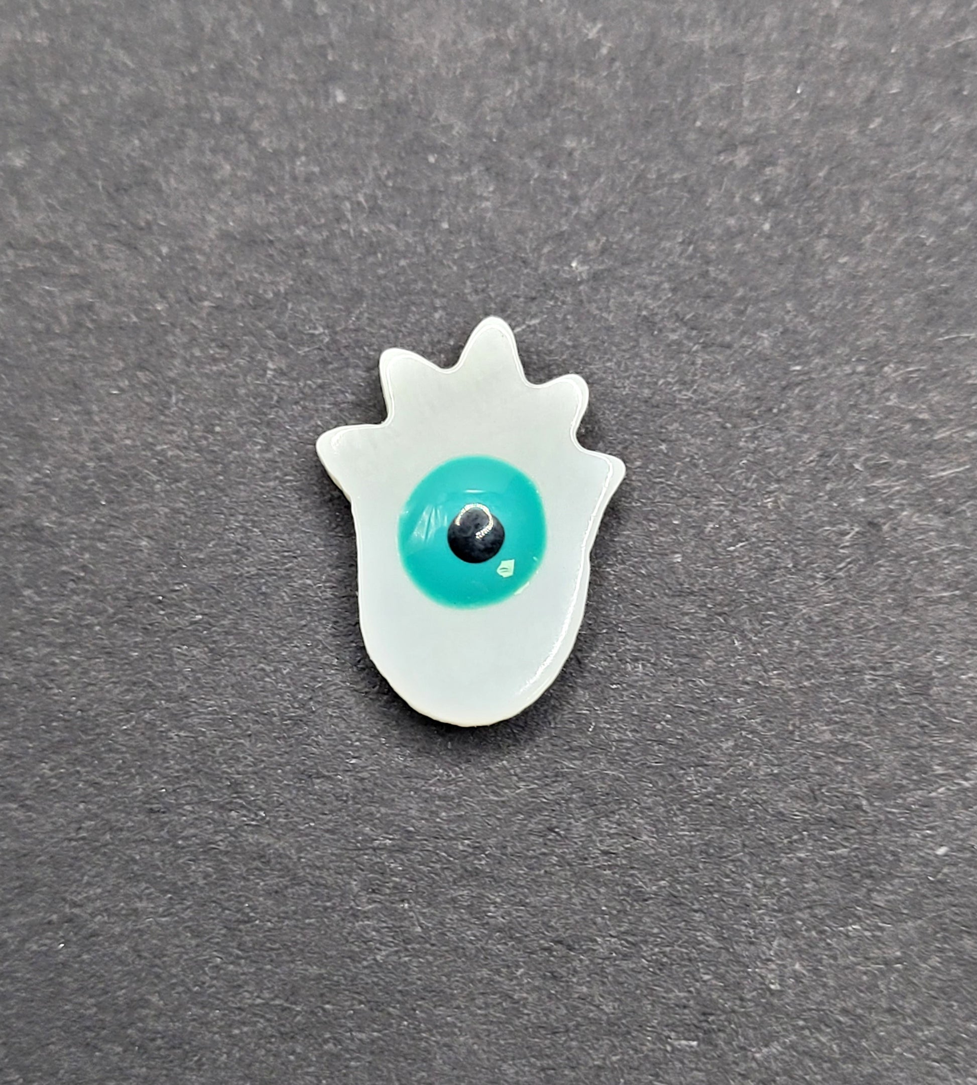 Mother of Pearl Hamsa With Evil Eye Bead Sold Individually.