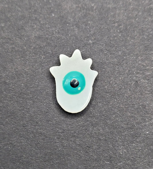 Mother of Pearl Hamsa With Evil Eye Bead Sold Individually.