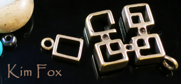 Oriental Bronze Slot Clasp - Kim Fox For Necklaces or Bracelets.