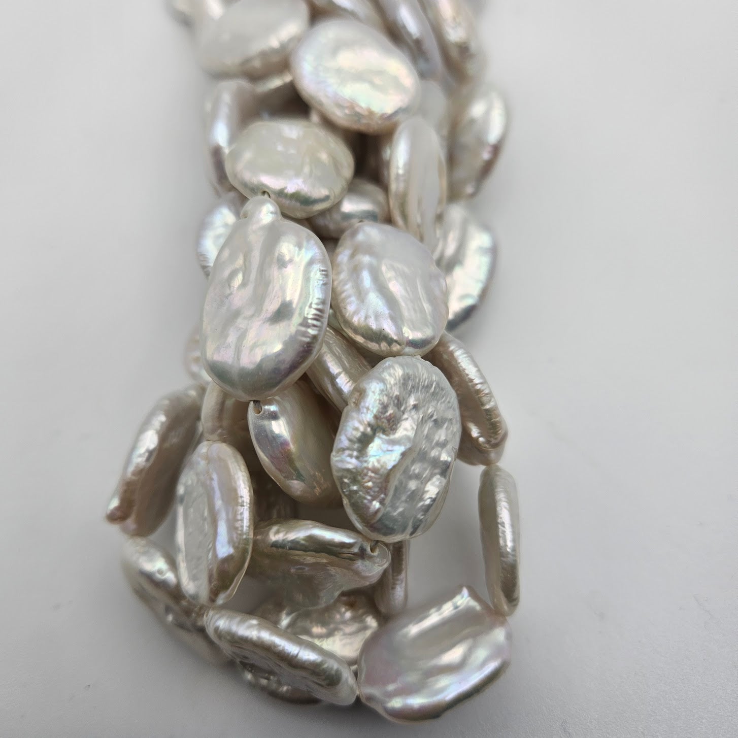 Oval Coin Pearl Strand Salt Water.