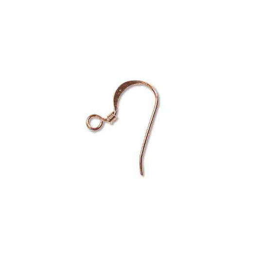 HOOK EAR WIRE 18MM W COIL COPPER PLATE- 10 PAIR