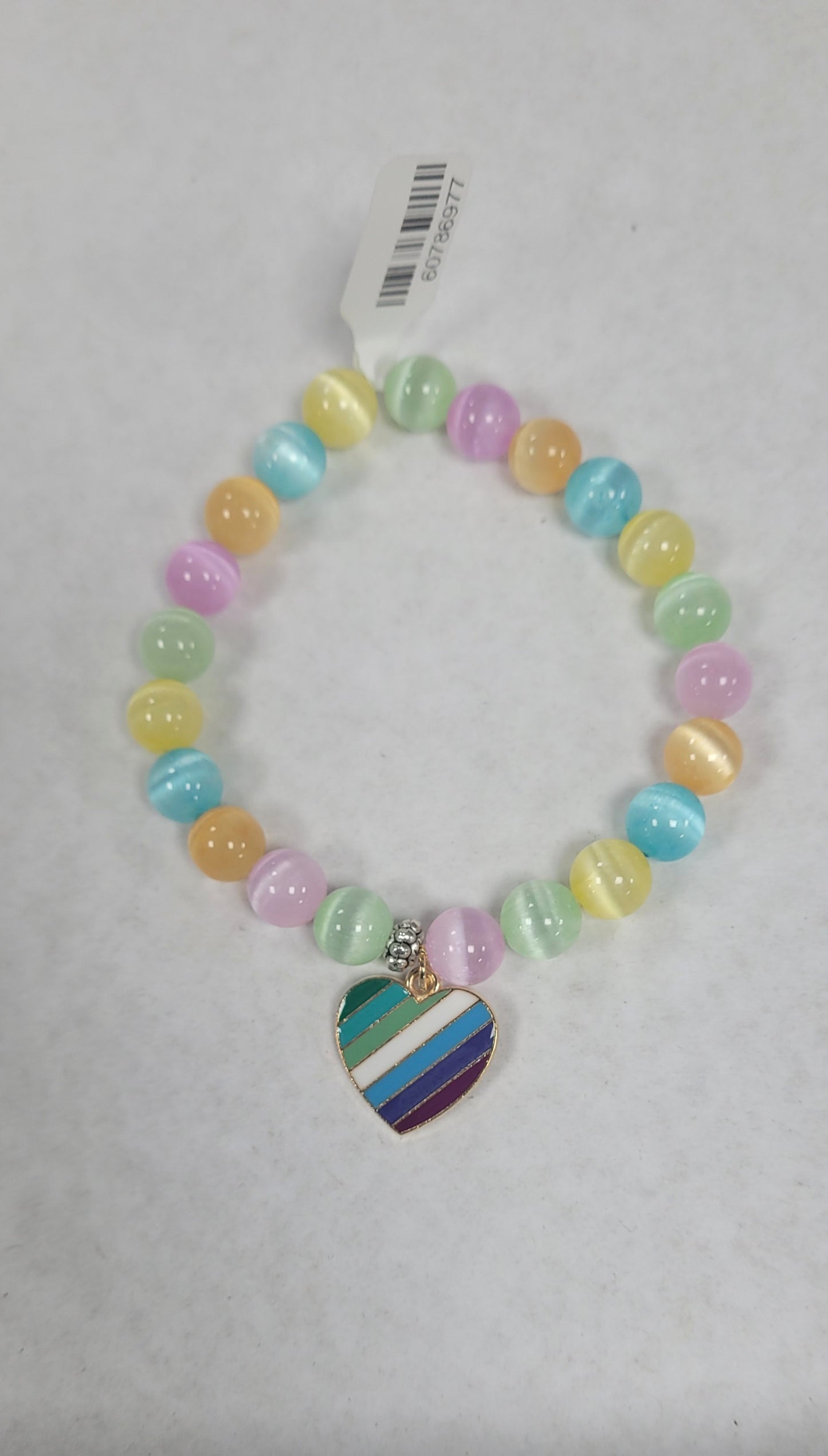 Pastel Pride Stretch Bracelet With MLM Pride Flag.