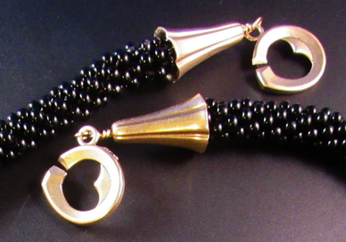 Petite Bronze Double Heart Hook Clasp - Sister Bracelet Necklace Connector.