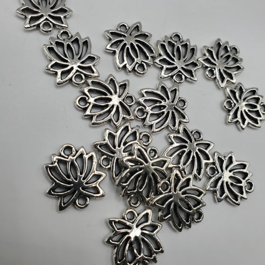 Pewter Lotus Charm.