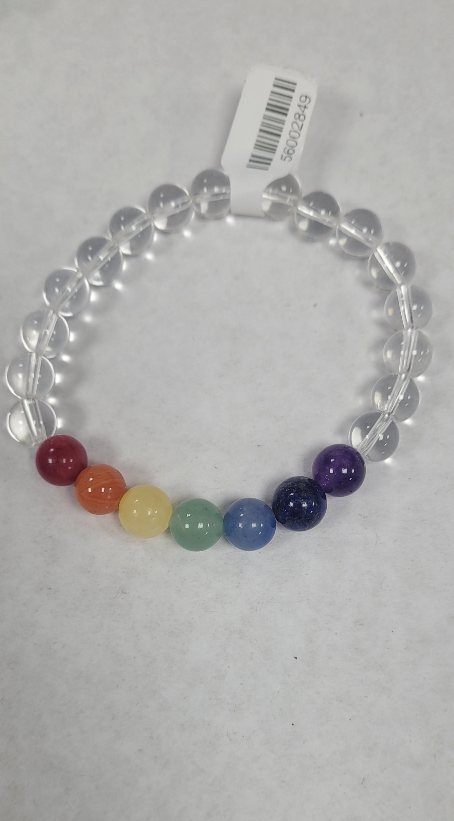 Pride Clear Quartz Stretch Bracelet. Design Varies.