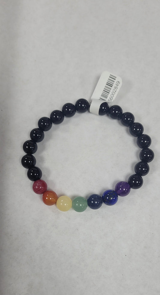 Pride Gemstone Stretch Bracelet With Black Onyx. Design Varies.