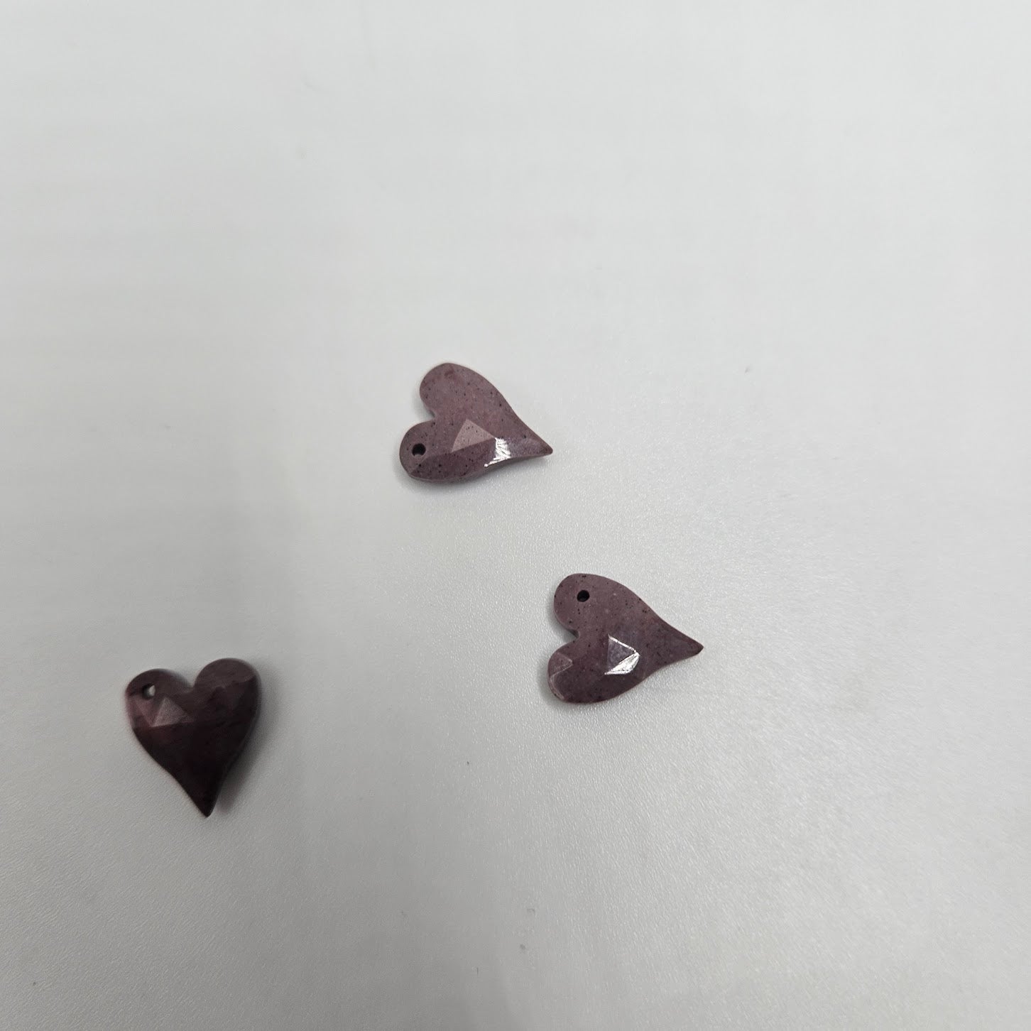 Purple Agate Heart Top Drill Single.