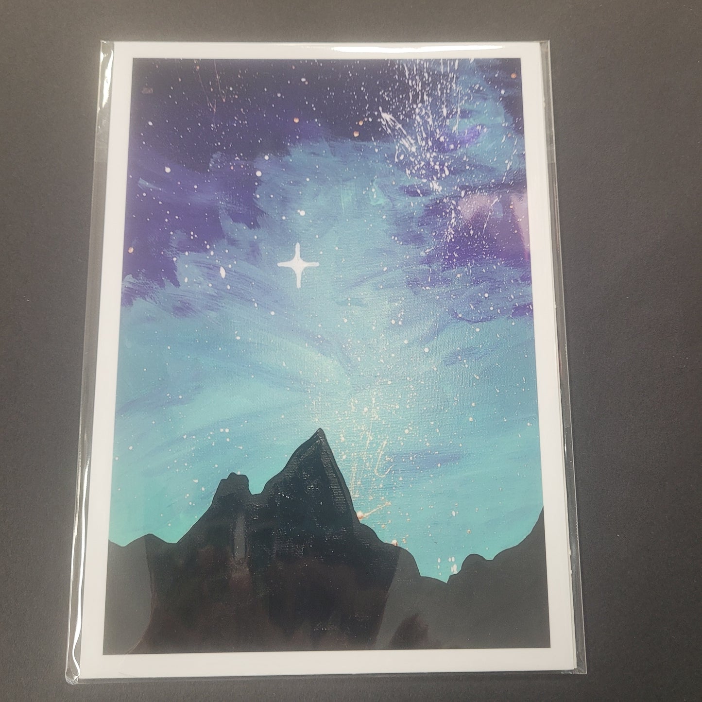 Purple And Blue Mountain Painting Print.