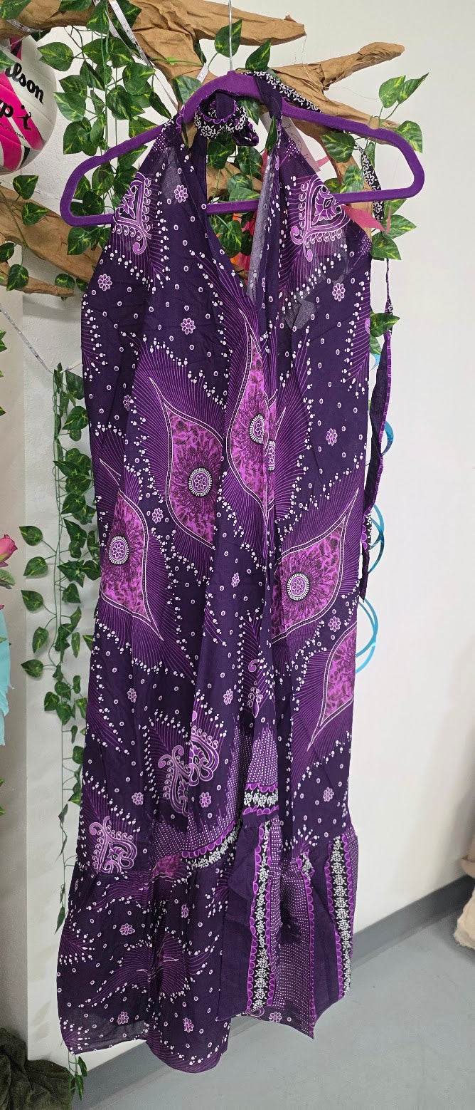 Purple Halter Dress.