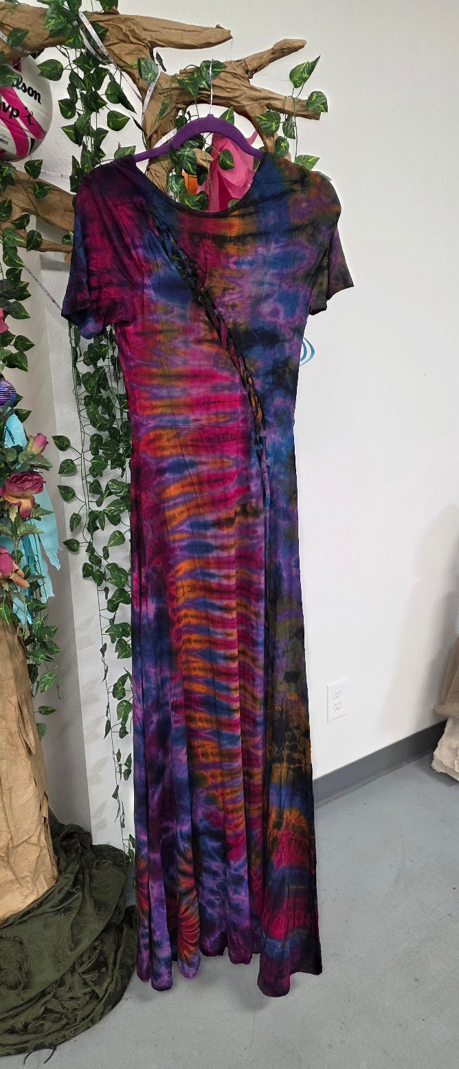 Purple Long Tie-Dye Dress.