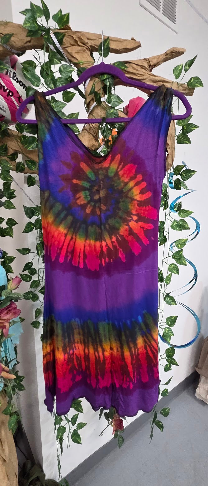 Purple Tie-Dye Summer Dress.