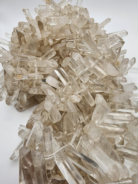 Quartz Points Top Drill Bead Strand.