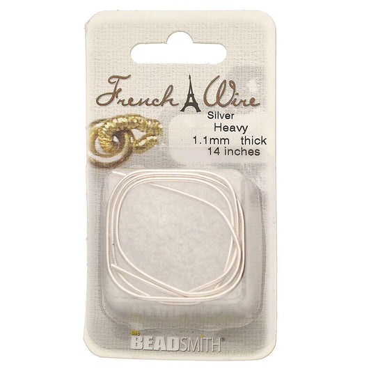 1.1mm FRENCH WIRE SILVER COLOR HEAVY - 14IN