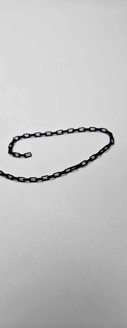Rectangle Black Rolo Chain.
