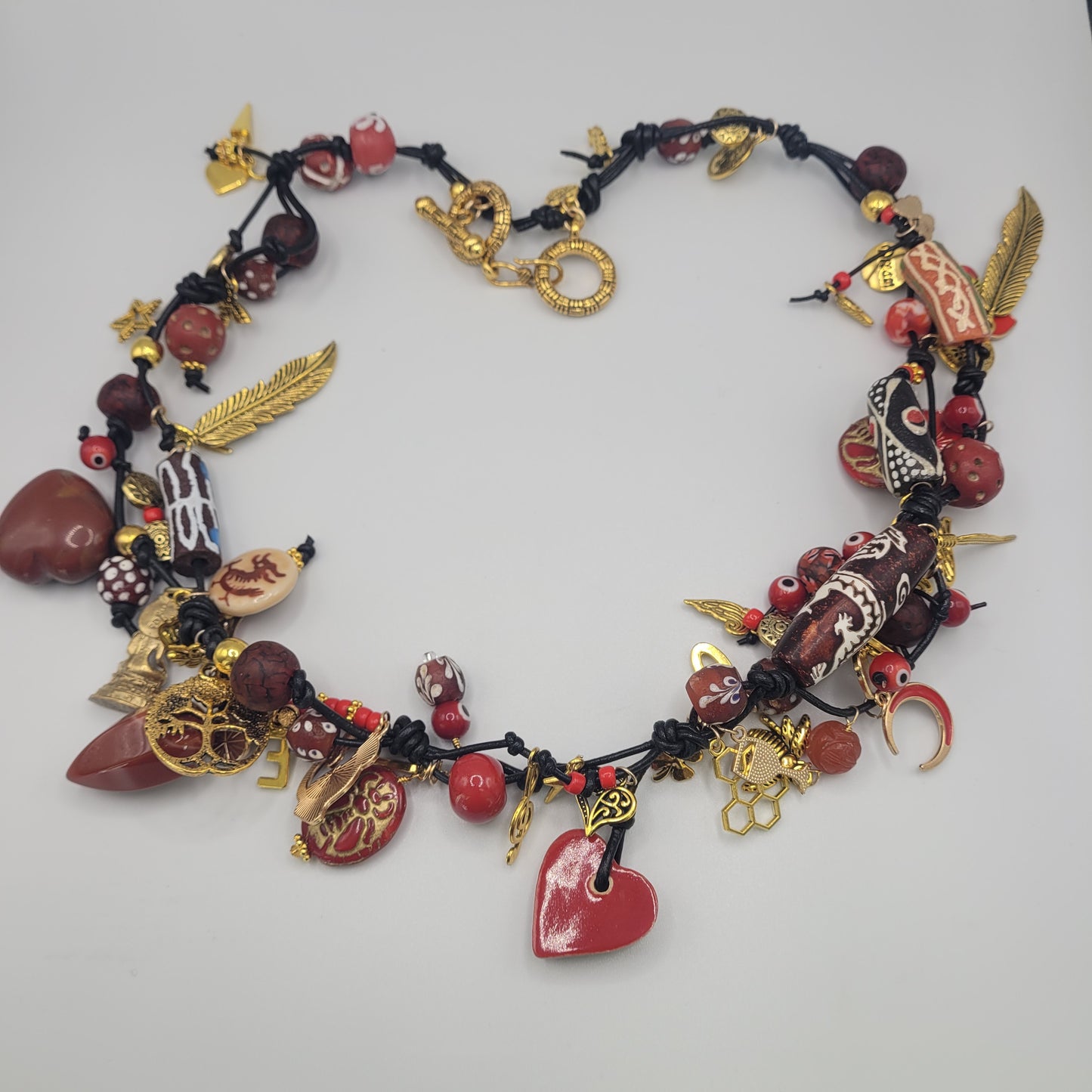 Handmade Red Abundance Necklace.