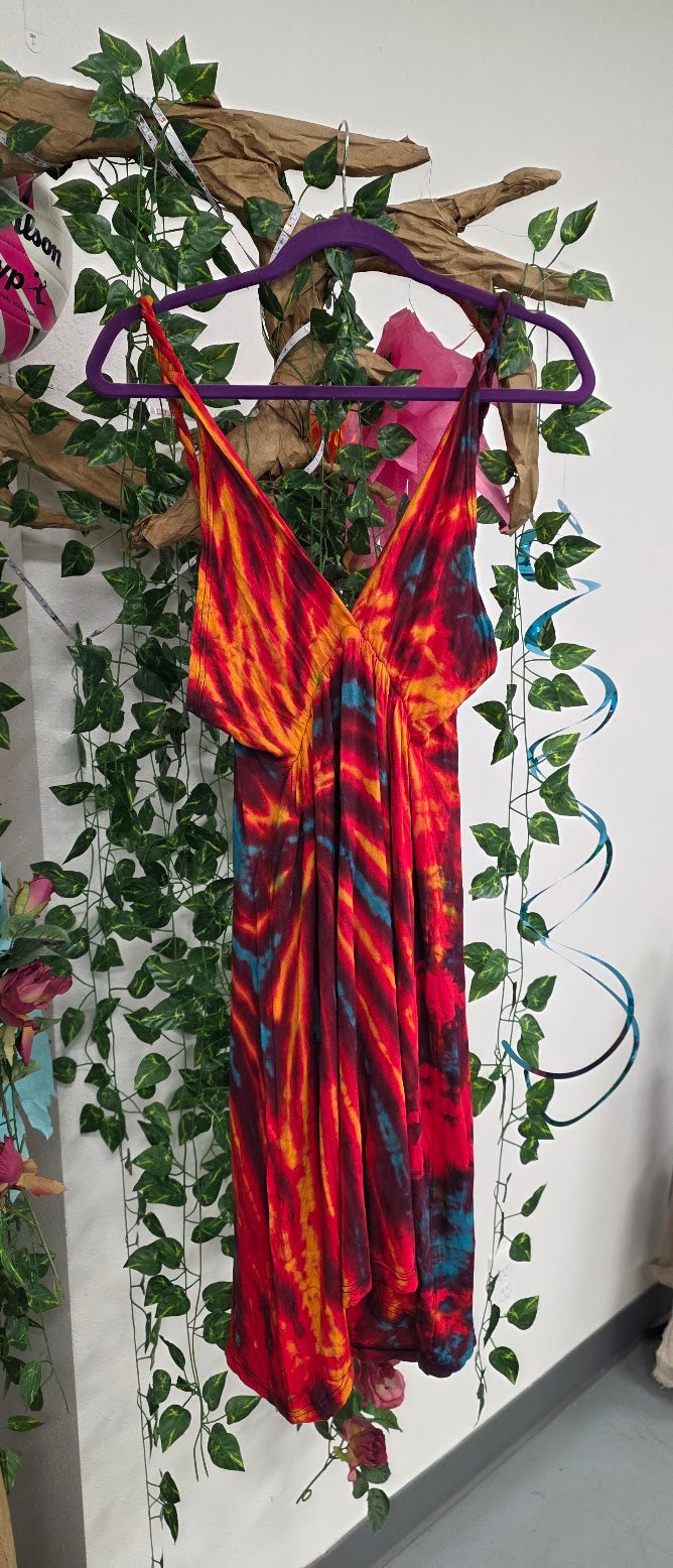 Red Braided Tie-Dye Dress.