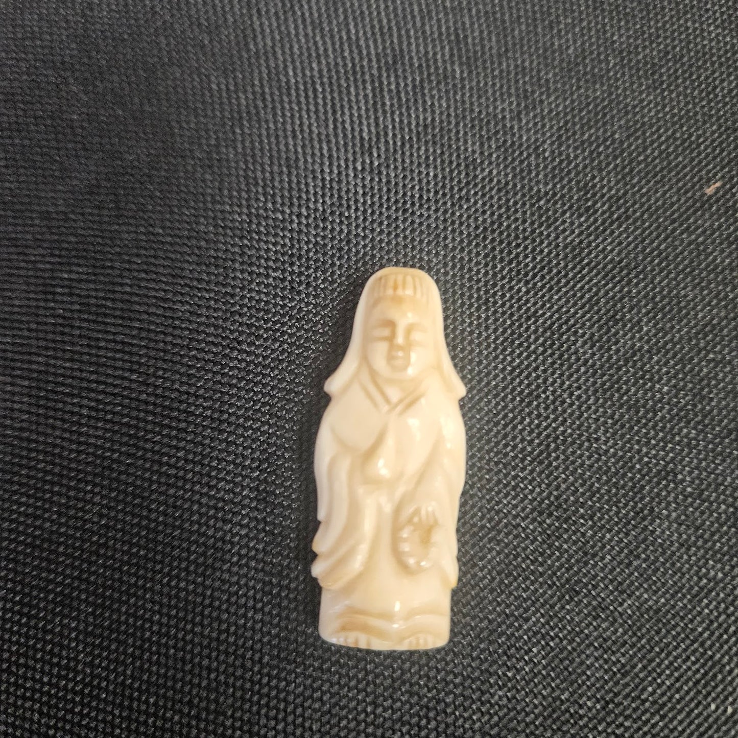 Religious Prayer Carved Bone Bead Single.