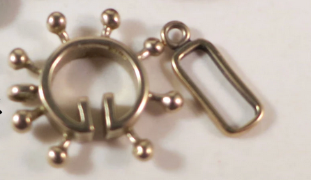 Round Steampunk Style Clasp in silver or bronze designed By Kim Fox.