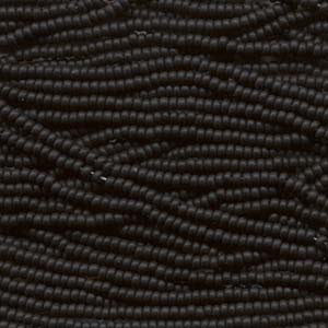 SIZE 11 CZECH GLASS SEED BEADS JET 6 STRING HANK.