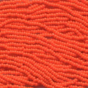 SIZE 11 CZECH SEED BEADS ORANGE 6 STRING HANK.