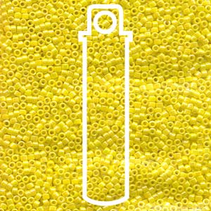 SIZE 11 DELICA SEED BEAD IN OPAQUE YELLOW AB COLOR.