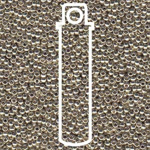 SIZE 11 DURACOAT DELICA SEED BEAD GALVANIZED SILVER.
