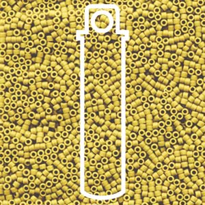 SIZE 11 DURACOAT DELICA SEED BEAD OPAQUE CANARY COLOR.