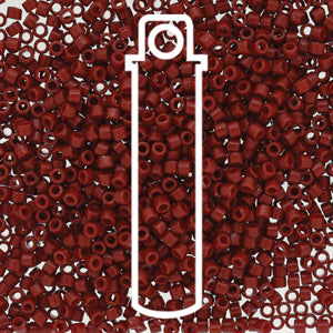 SIZE 11 Delica Duracoat Seed Bead In Barn Red Color.
