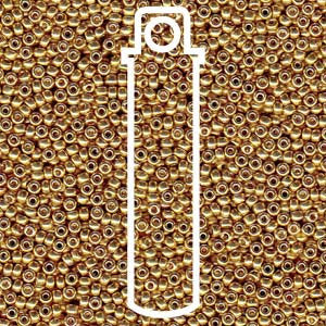 SIZE 11 SEED BEAD IN GALVANIZED GOLD COLOR.