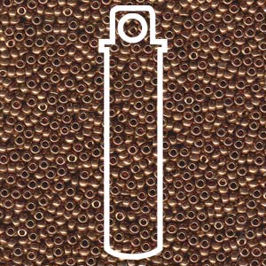 SIZE 11 SEED BEAD METALLIC LIGHT BRONZE COLOR.