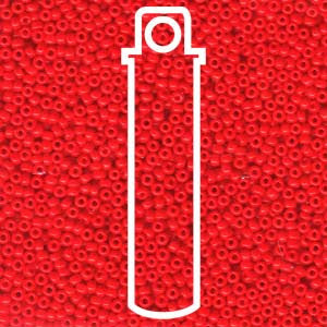 SIZE 11 SEED BEAD OPAQUE VERMILLION RED.